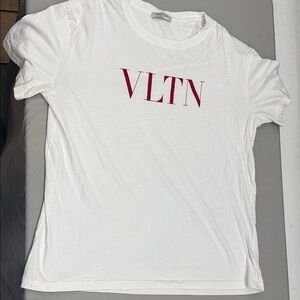 Valentino White Tee with Red Logo